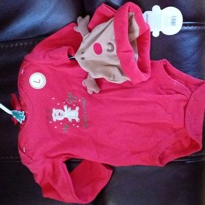 Baby's First Christmas Onesie with hat